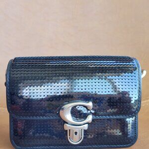 Coach Studio Bag 12 With Sequins Silver/Black